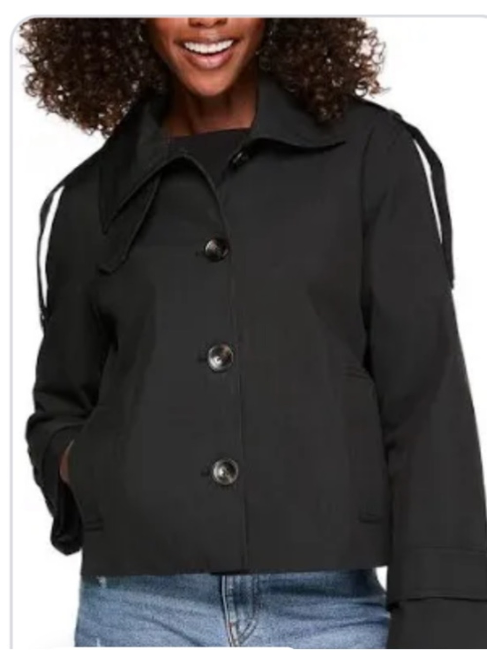 NWT size XS London Fog oversized cropped trench coat dark green